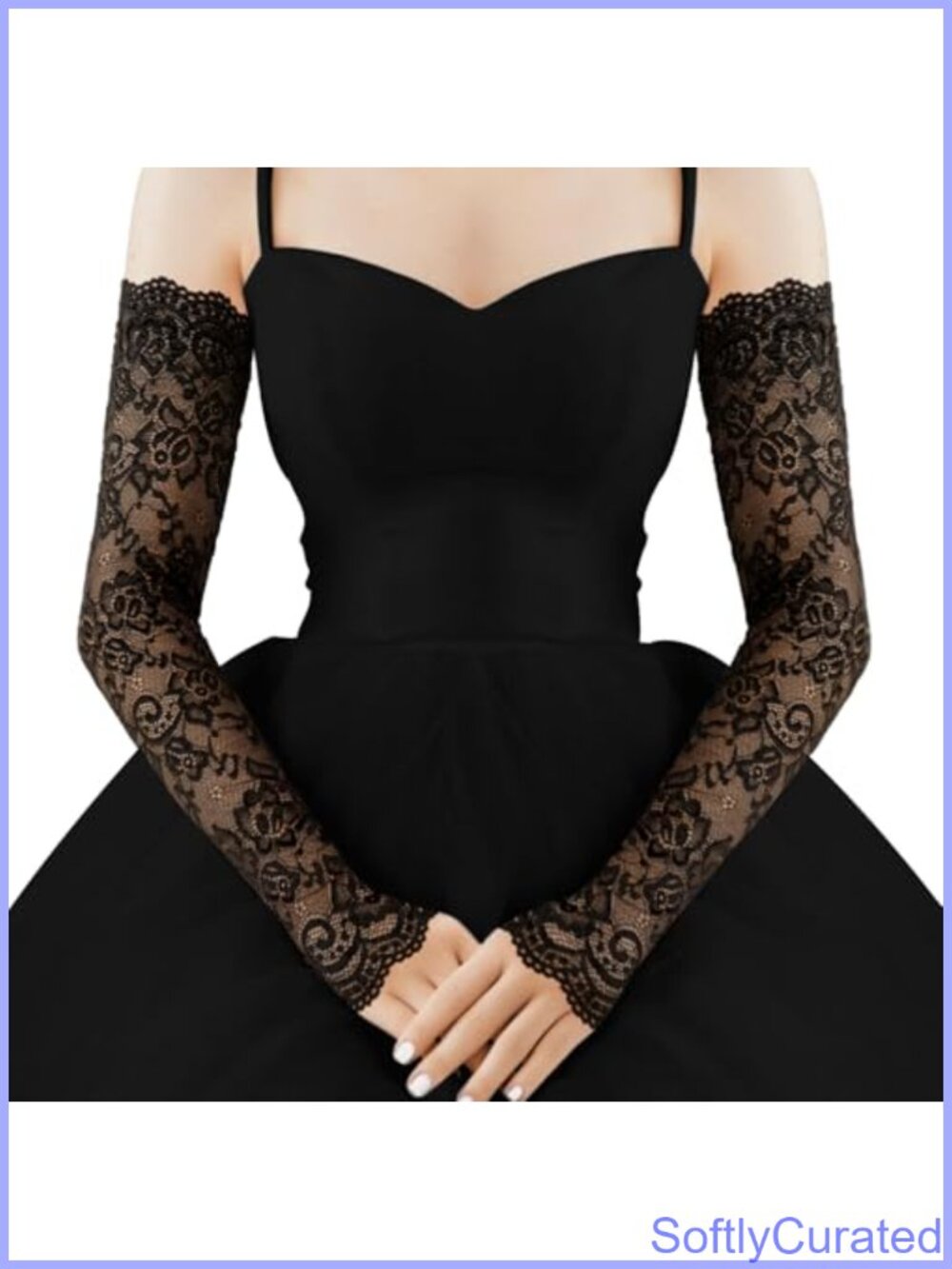 Floral Lace Fingerless Arm Sleeves Wedding Bridal Gloves Tea Party